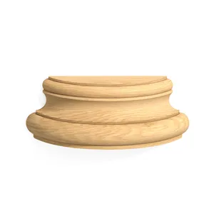 Unpainted half round column base from oak or beech
